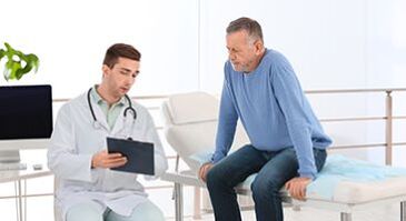 the doctor talks to the patient